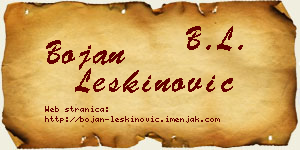 Bojan Leškinović vizit kartica